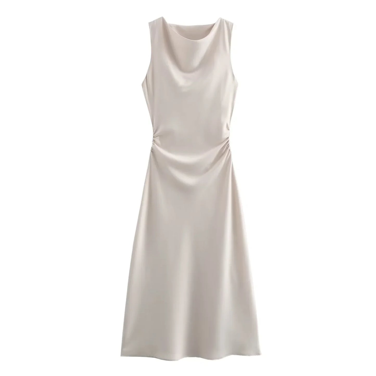 Satin Long Dresses for Women 2025 Summer Slip Midi Dress Woman Sexy Evening Party Dress Sleeveless Female Elegant Dresses