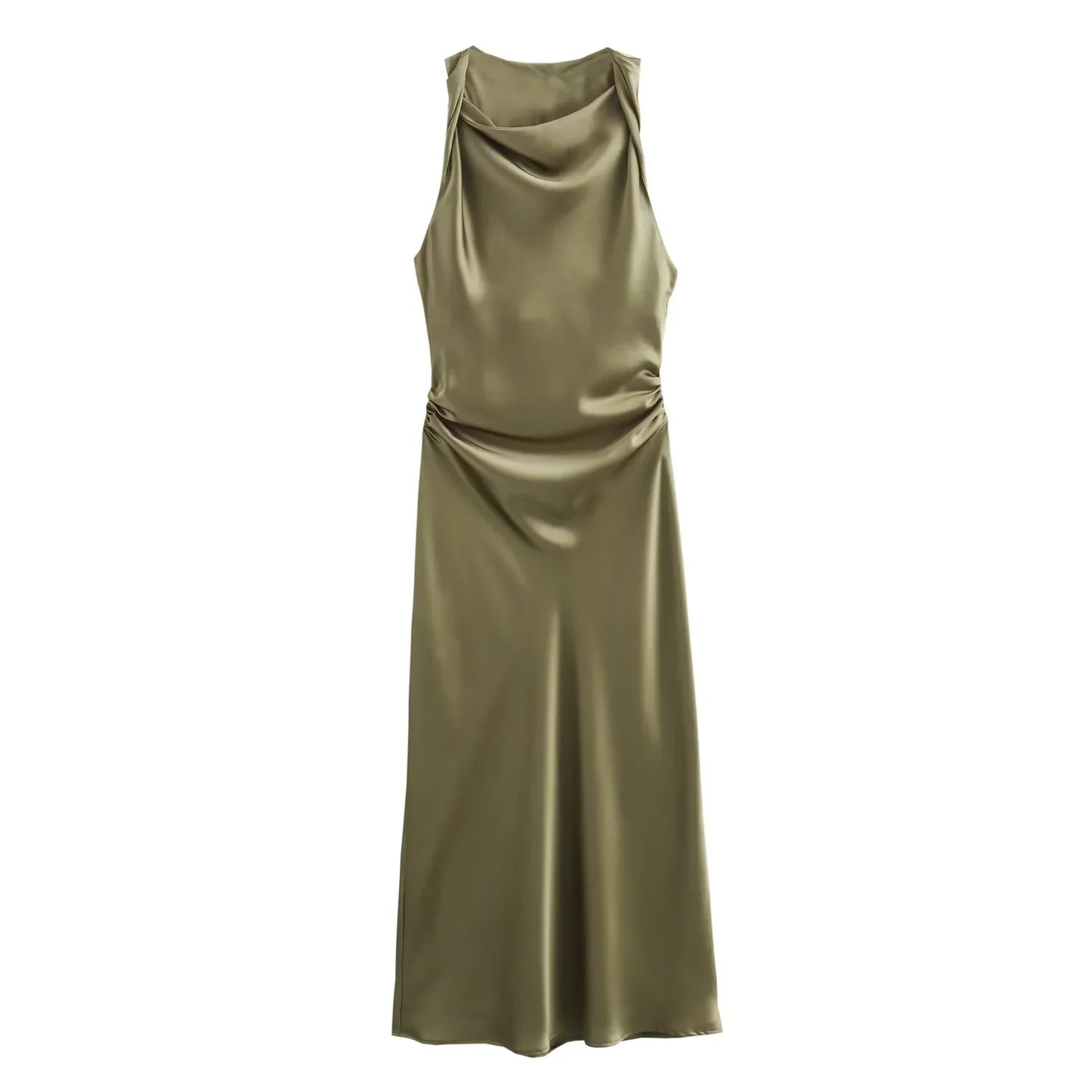 Satin Long Dresses for Women 2025 Summer Slip Midi Dress Woman Sexy Evening Party Dress Sleeveless Female Elegant Dresses