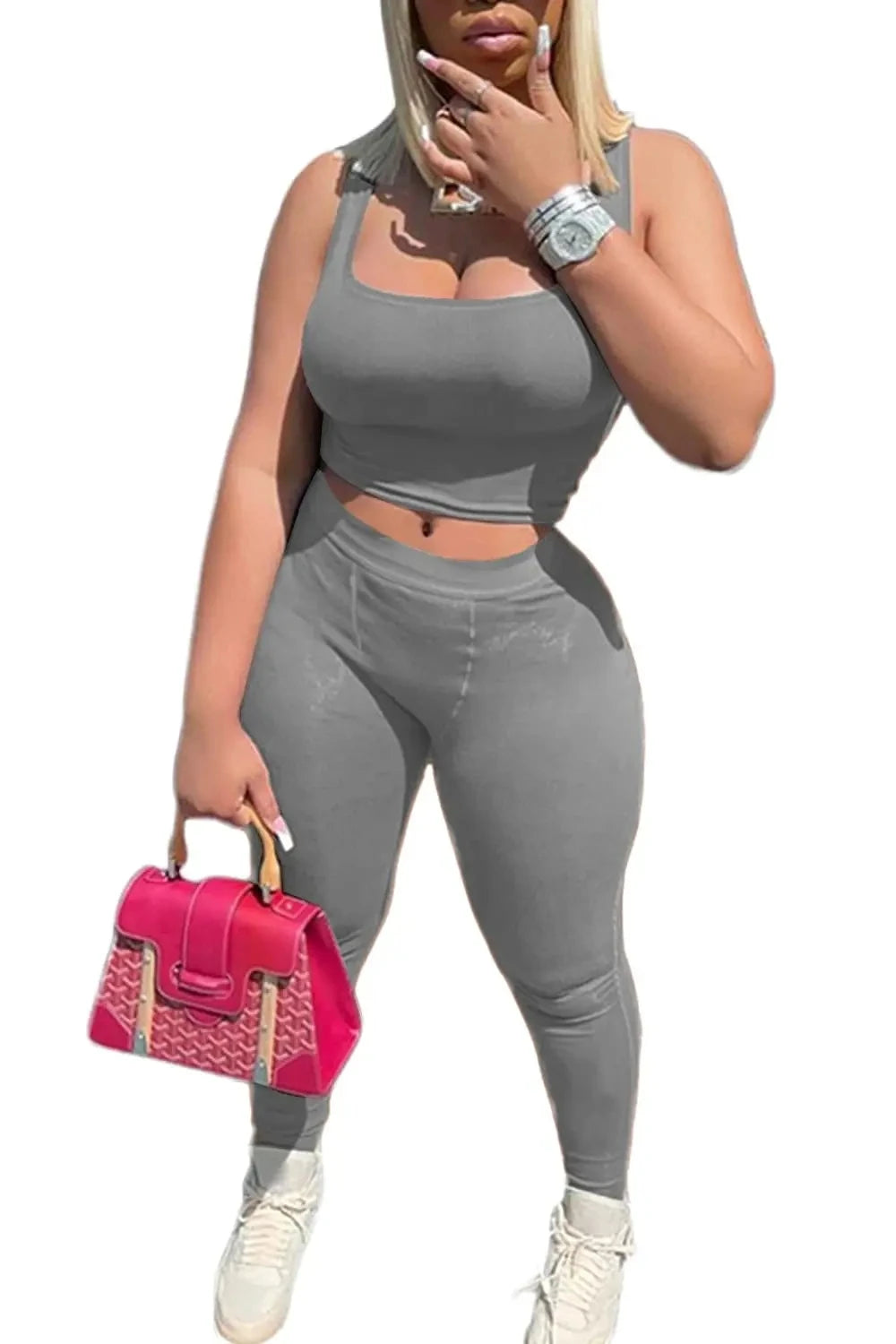 Lounge Wear Ribbed Casual 2 Piece Summer Shorts Set For Women Sleeve Top+Elastic Leggings Outfits