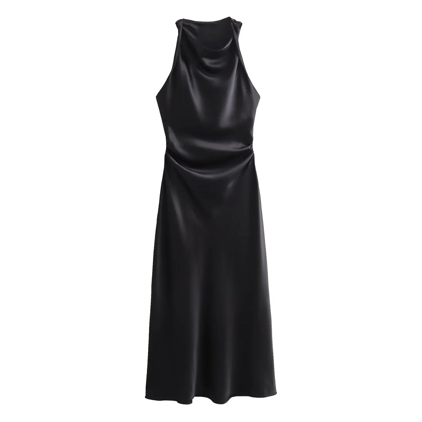 Satin Long Dresses for Women 2025 Summer Slip Midi Dress Woman Sexy Evening Party Dress Sleeveless Female Elegant Dresses