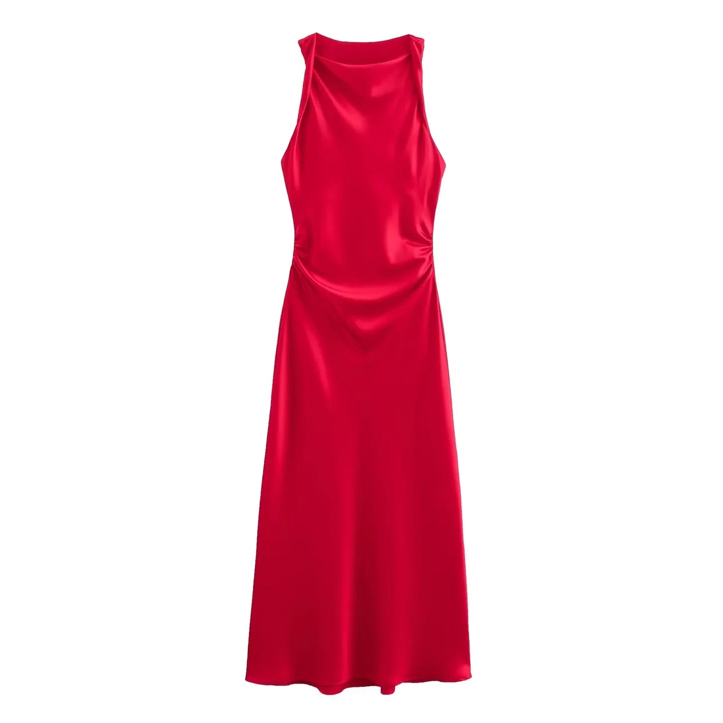 Satin Long Dresses for Women 2025 Summer Slip Midi Dress Woman Sexy Evening Party Dress Sleeveless Female Elegant Dresses