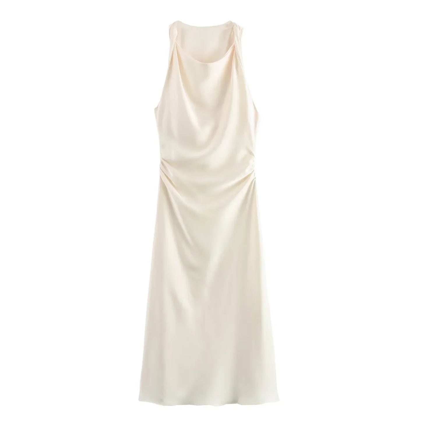 Satin Long Dresses for Women 2025 Summer Slip Midi Dress Woman Sexy Evening Party Dress Sleeveless Female Elegant Dresses