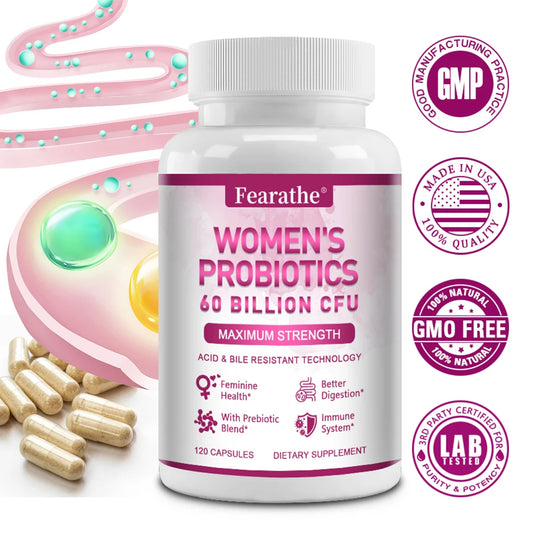 Probiotics for Women 60 Billion CFU - Improves Digestion, Cleansing, Nutrient Absorption, Immune System and Urinary Health